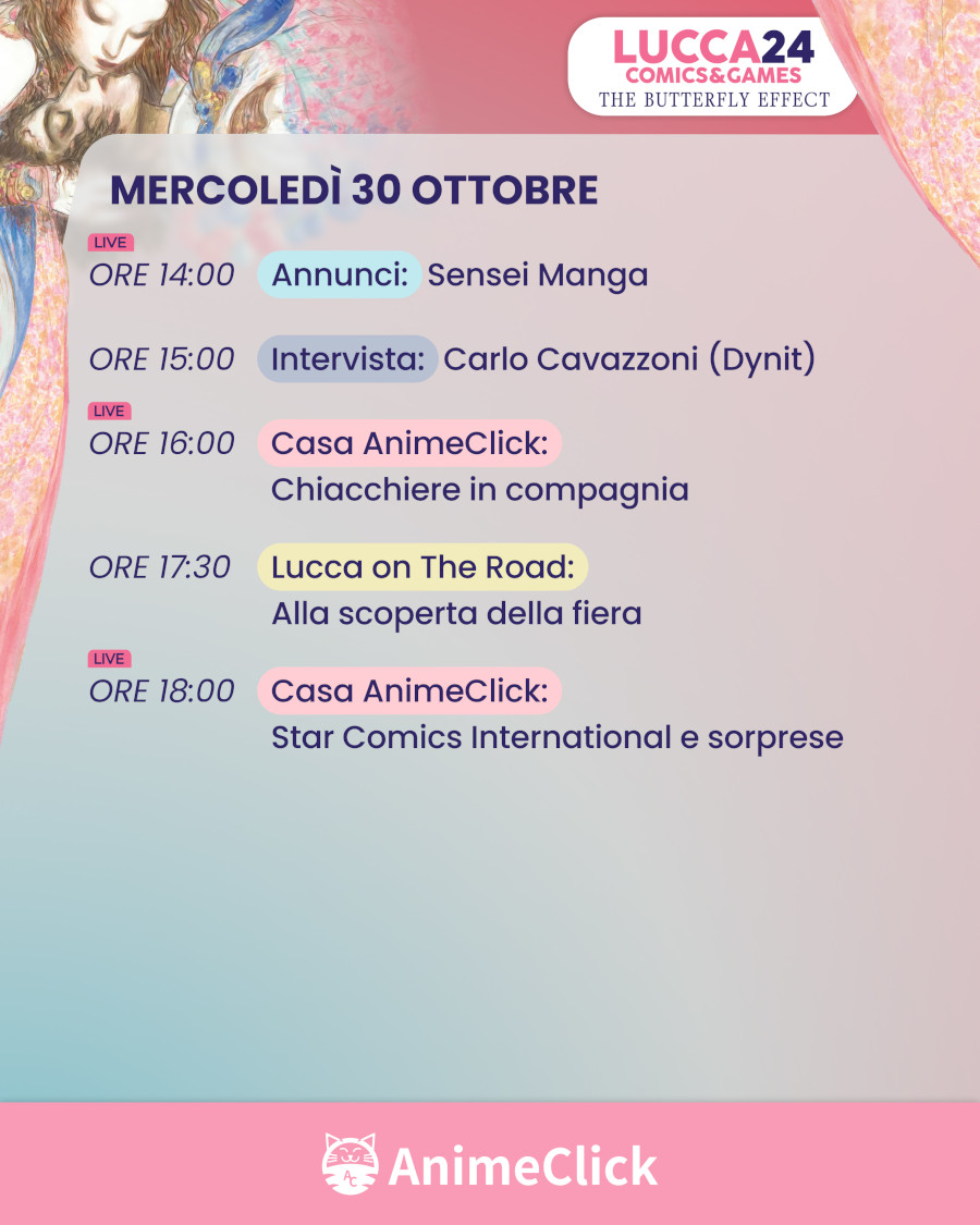 AnimeClick al Lucca Comics 2024: tutti i nostri appuntamenti su Twitch